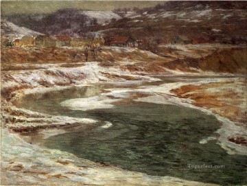  a Pintura - Paisaje invernal de Brookville John Ottis Adams
